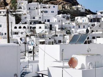 White washed greek houses close up