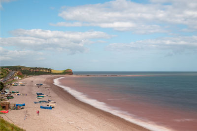 Long exposure of the beach at budleigh salterton in devon