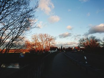 Road amidst trees against sky