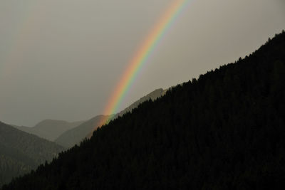 Rainbow over mountain against sky