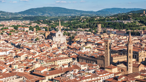 High angle view of townscape against sky