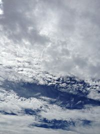 Low angle view of cloudy sky