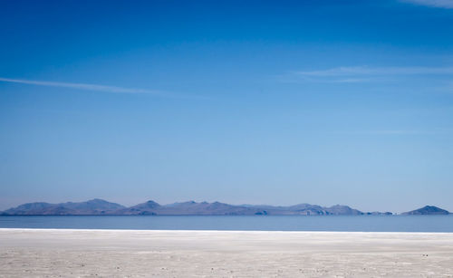 Great salt lake, utah, united states on a blue summer day.