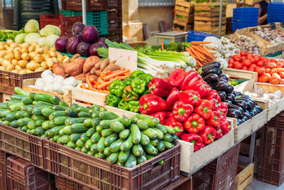 Traditional food market stall in provence france