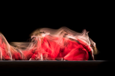 Long exposure shoot with dancer michelle arkesteijn. at the end of the exposure, flashes were fired.