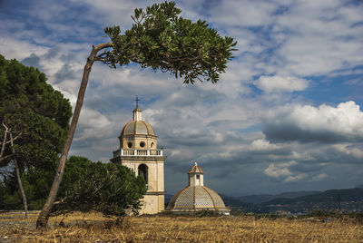 Low angle view of cathedral against cloudy sky