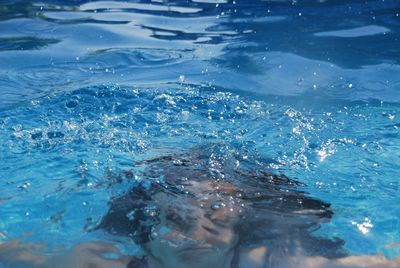 High angle view of swimming pool in sea