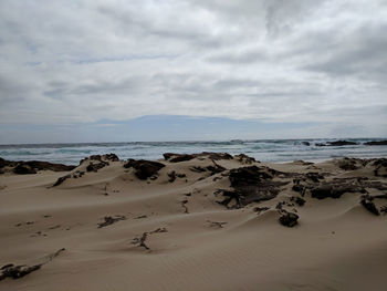 Scenic view of beach against sky