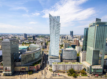 View of skyscrapers in city