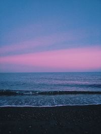 Scenic view of sea against sky at sunset