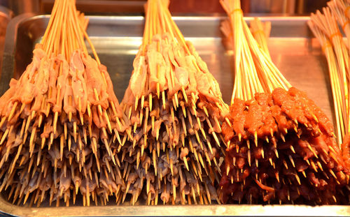 Close-up of dried for sale at market stall
