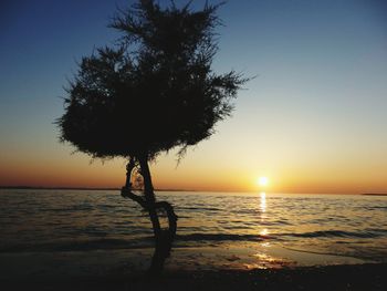 Scenic view of sea at sunset