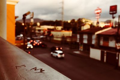 Close-up of cars on road