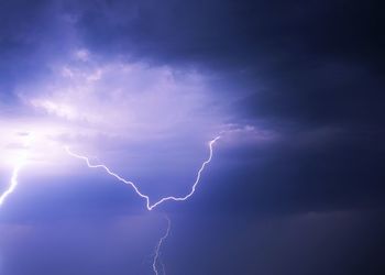 Low angle view of lightning in sky