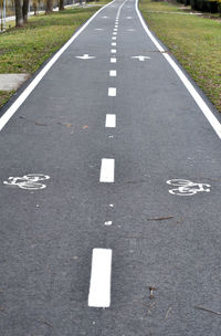 Bicycle road sign, bike lane