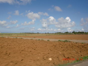 Scenic view of field against sky