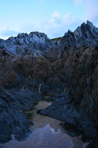 Rock formations against sky