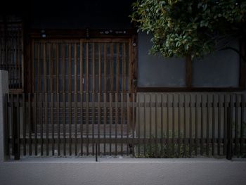 Closed gate of building