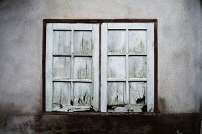 Closed door of old building