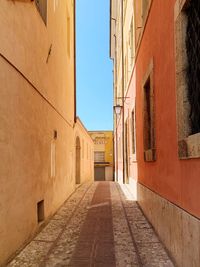 Narrow alley amidst buildings in town