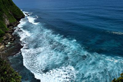 High angle view of sea