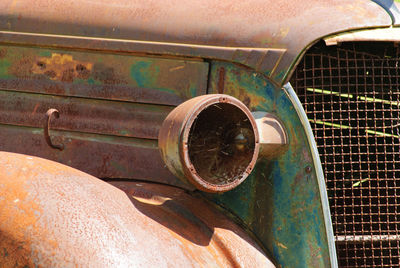 Close-up of rusty car