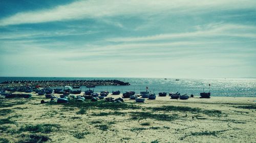 Scenic view of beach against sky