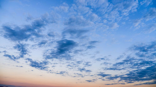 Low angle view of sky during sunset