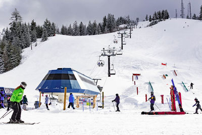 Group of people on snow covered land