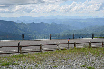 Scenic view of landscape and mountains against sky