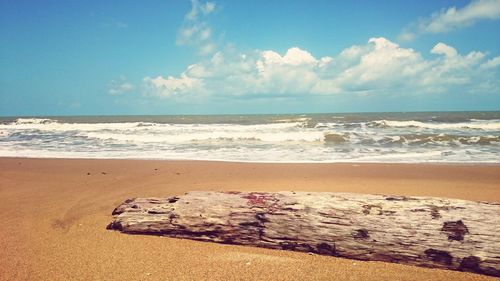 Scenic view of beach against sky