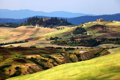 Scenic view of hills and mountains