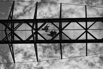 Low angle view of sky seen through window