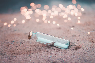Bottle at sandy beach