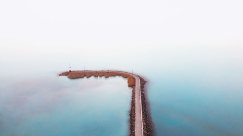 High angle view of bridge over sea