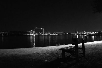 Illuminated fountain at night