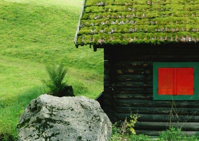 Old house on field