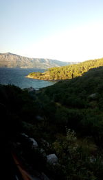 Scenic view of landscape against clear sky