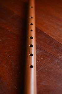 Close-up of water drop on table