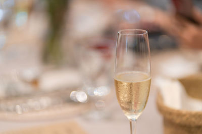 Close-up of champagne flute