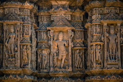 Ancient carvings on modhera sun temple in india