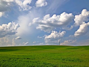 Scenic view of field against sky