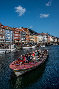 The famous tourist attraction nyhavn, copenhagen, denmark