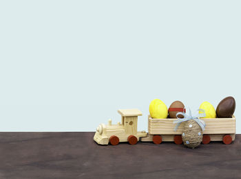 Yellow colored pencils against white background