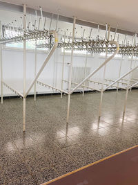 View into an empty cloakroom in an event venue