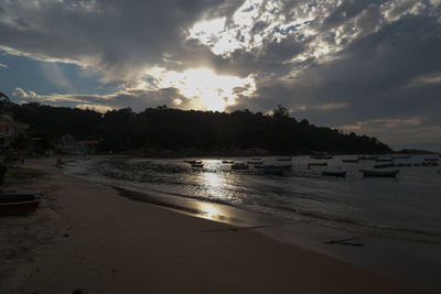 Scenic view of sea at sunset