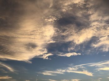 Low angle view of clouds in sky