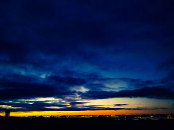 Scenic view of dramatic sky during sunset