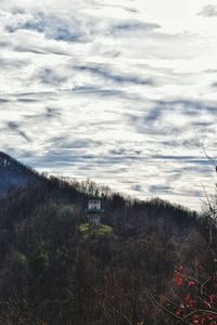 Landscape against cloudy sky