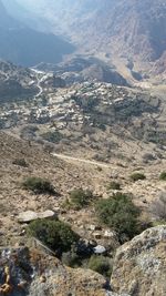 Aerial view of mountain range